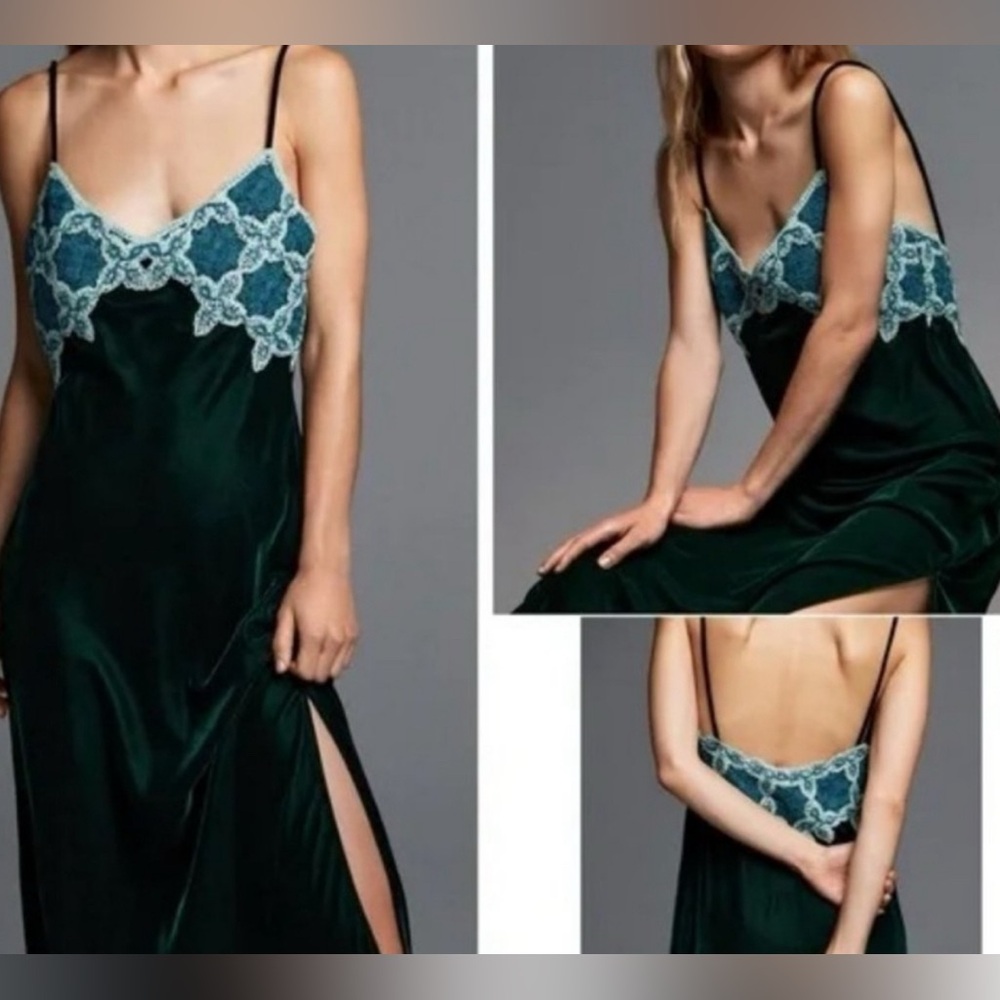 Zara emerald green velvet dress
